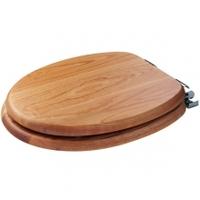 Croydex Bloomfield Oak Toilet Seat, Chrome Plated Soft Close Hinges, Oak