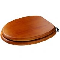 Croydex Douglas Wooden Toilet Seat, Chrome Plated Hinge, Antique Pine Effect