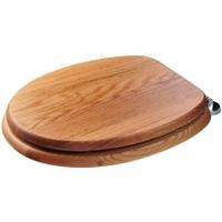 Croydex Bloomfield Oak Toilet Seat, Chrome Plated Hinge, Oak