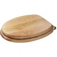 Croydex Bloomfield Oak Toilet Seat, Brass Effect Hinges, Oak