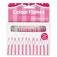 creative party 12 colour flame candles perfectly pink