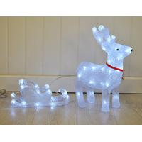 Crystal Effect Reindeer & Sleigh Christmas LED Light Decoration by Kingfisher