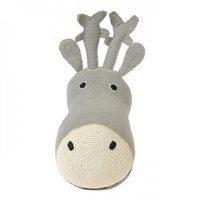 CROCHET Reindeer Head Wall Hanging in Silver