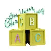 Creative Party Cake Topper - Baby Blocks & Christening Motto