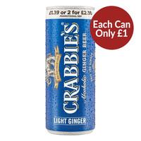 Crabbies Light Ginger Beer 12x250ml