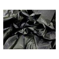 Creased Lame Metallic Fabric Black