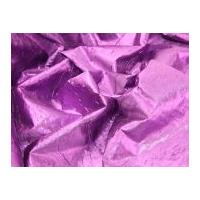 Creased Lame Metallic Fabric Purple