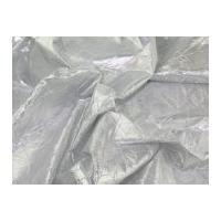 Creased Lame Metallic Fabric Silver