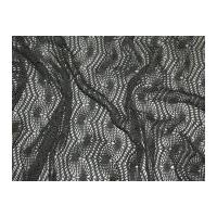 Crochet Effect Cotton Blend Lace Dress Fabric Black
