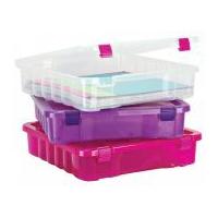 creative options pro latch project box clear pink