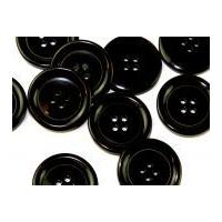 Crown Round Plastic Coat Buttons 23mm Brown