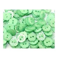 crown flower shape plastic buttons 13mm mint green