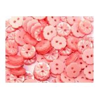 Crown Flower Shape Plastic Buttons 13mm Pink