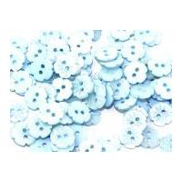 Crown Flower Shape Plastic Buttons 15mm Light Blue