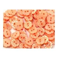 Crown Flower Shape Plastic Buttons 15mm Peach