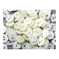 Crown Flower Shape Plastic Buttons 15mm Cream