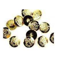 Crown Military Brass Effect Round Shank Buttons