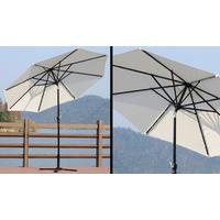 Cream 24 LED Solar Powered Parasol Umbrella