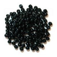 craft factory round plastic pearl beads black