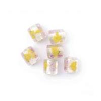 Craft Factory Fancy Glass Lamp Beads Yellow & Pink