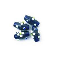 Craft Factory Fancy Glass Lamp Beads Navy