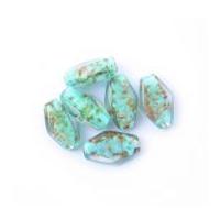 craft factory fancy glass lamp beads light blue gold