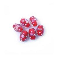 craft factory fancy glass lamp beads red