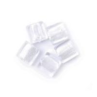 Craft Factory Glass Lamp Square Beads Silver