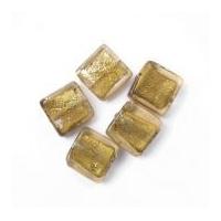 Craft Factory Glass Lamp Square Beads Gold