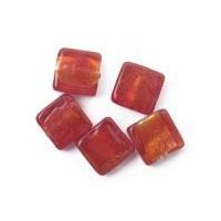 Craft Factory Glass Lamp Square Beads Red