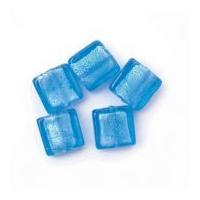 Craft Factory Glass Lamp Square Beads Ice Blue