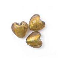 Craft Factory Glass Lamp Heart Beads Gold