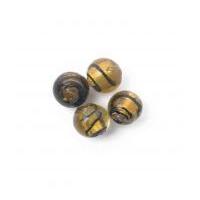 Craft Factory Glass Lamp Striped Ball Beads Gold