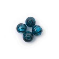 Craft Factory Glass Lamp Striped Ball Beads Aqua