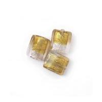 Craft Factory Glass Lamp Two-Tone Square Beads Silver/Gold