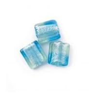 Craft Factory Glass Lamp Two-Tone Square Beads Blue/Green