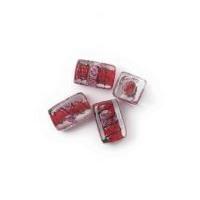 Craft Factory Glass Lamp Rose Rectangle Beads Red/Green