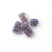 Craft Factory Glass Lamp Rose Rectangle Beads Lilac/Blue