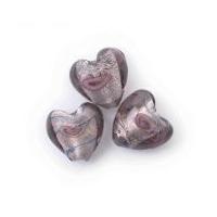 Craft Factory Glass Lamp Rose Heart Beads Lilac/Blue