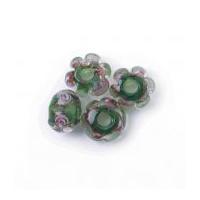 Craft Factory Glass Lamp Rose Wheelnut Beads Red/Green