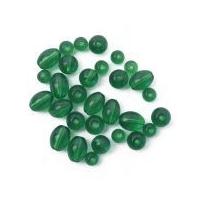 craft factory assorted glass beads green