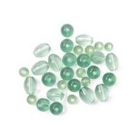 craft factory assorted glass beads lime green