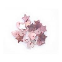 Craft Factory Shell Heart & Star Beads Pink