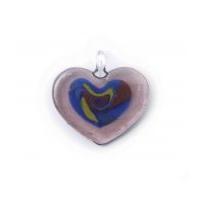 Craft Factory Glass Heart Pendant Lilac