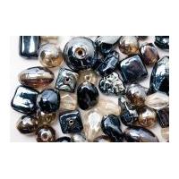 Craft Factory Assorted Glass Lustre Beads Black & White