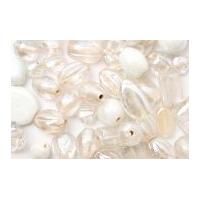 Craft Factory Assorted Glass Lustre Beads White