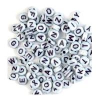 craft factory round plastic alphabet letter craft beads black white