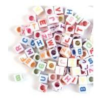 Craft Factory Square Plastic Alphabet Letter Craft Beads Assorted Colours