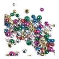 Craft Factory Round Plastic Metallic Craft Beads Assorted Colours