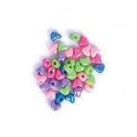 Craft Factory Plastic Heart Shape Pony Craft Beads Assorted Colours